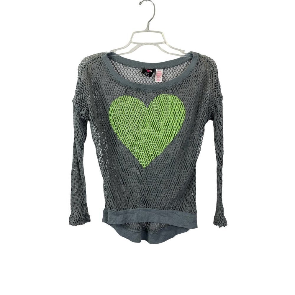 Hard Candy Women's Rockstar Hearted Net Long Sleeve Top